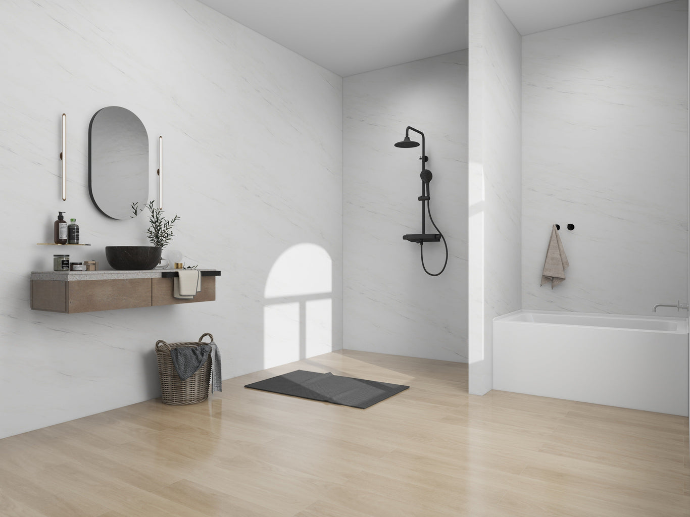 Pure White / Right Drain