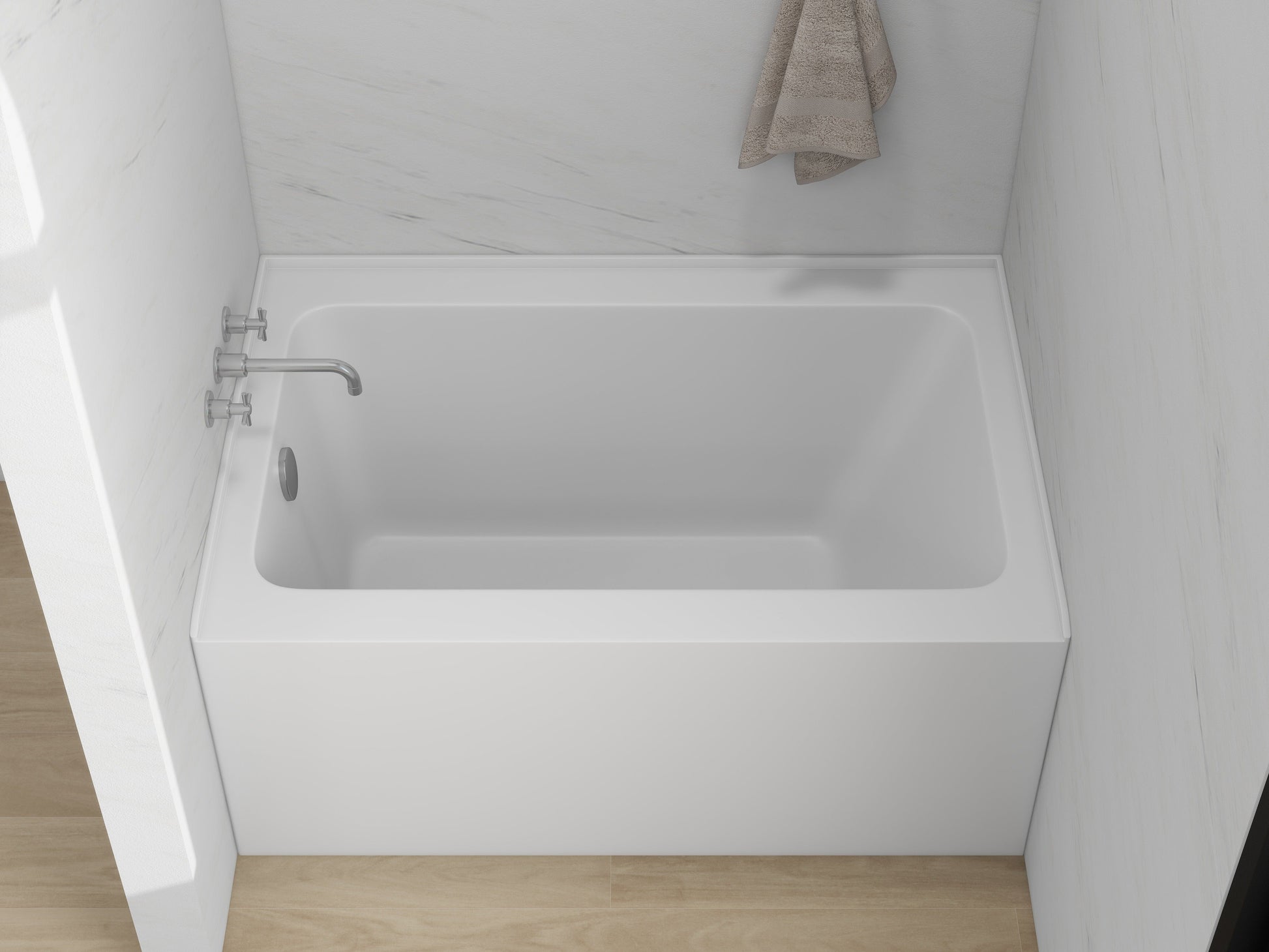 White / Polished Chrome / Left Drain