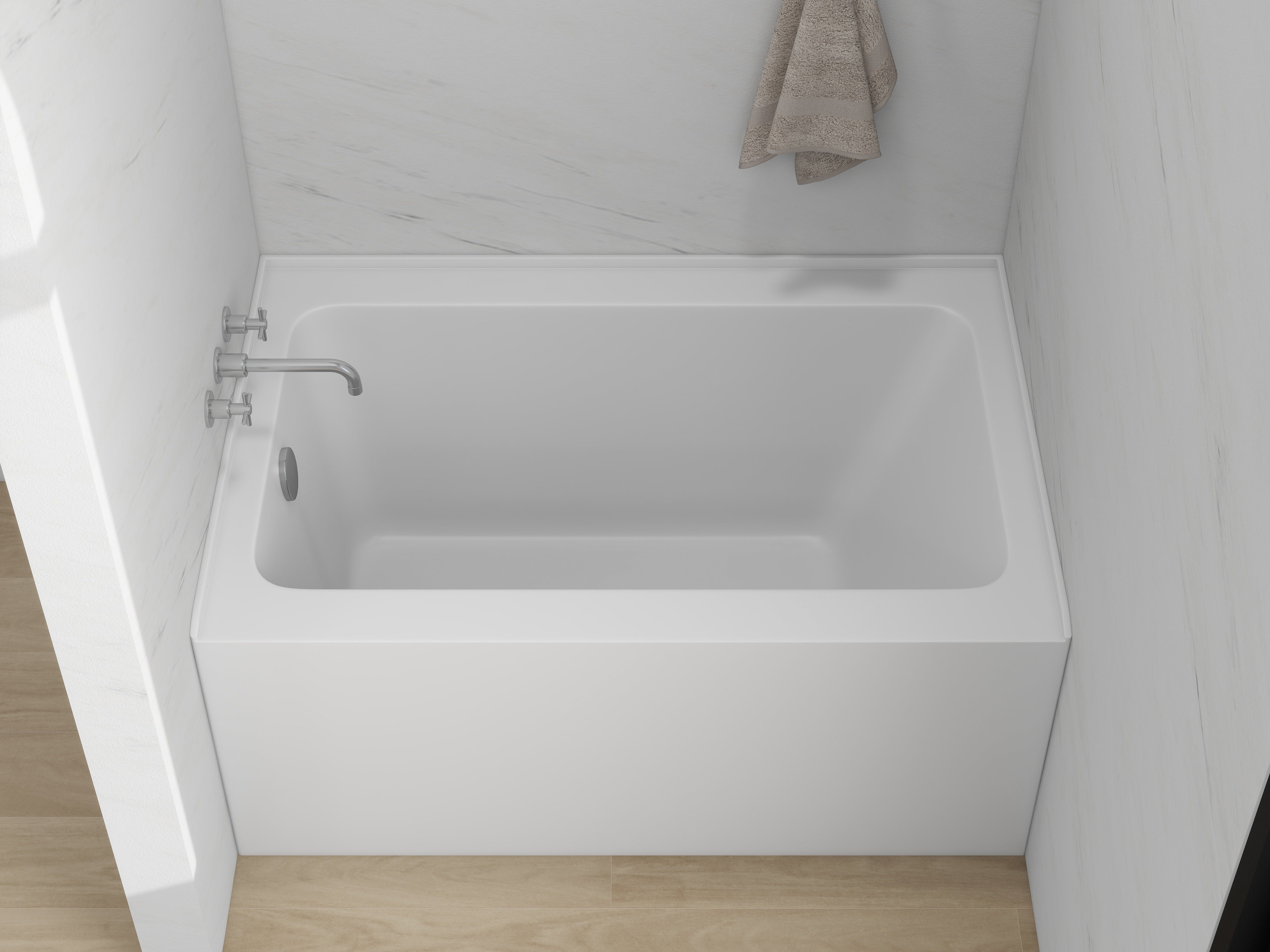 White / Polished Chrome / Left Drain