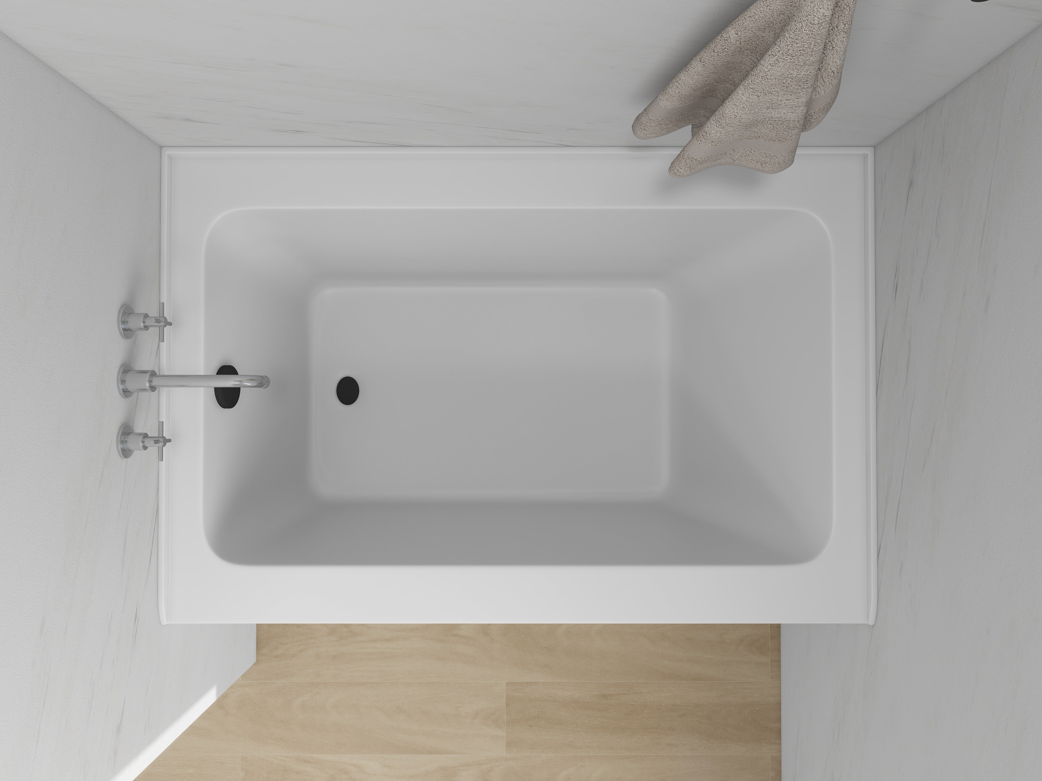 White / Matte Black / Left Drain