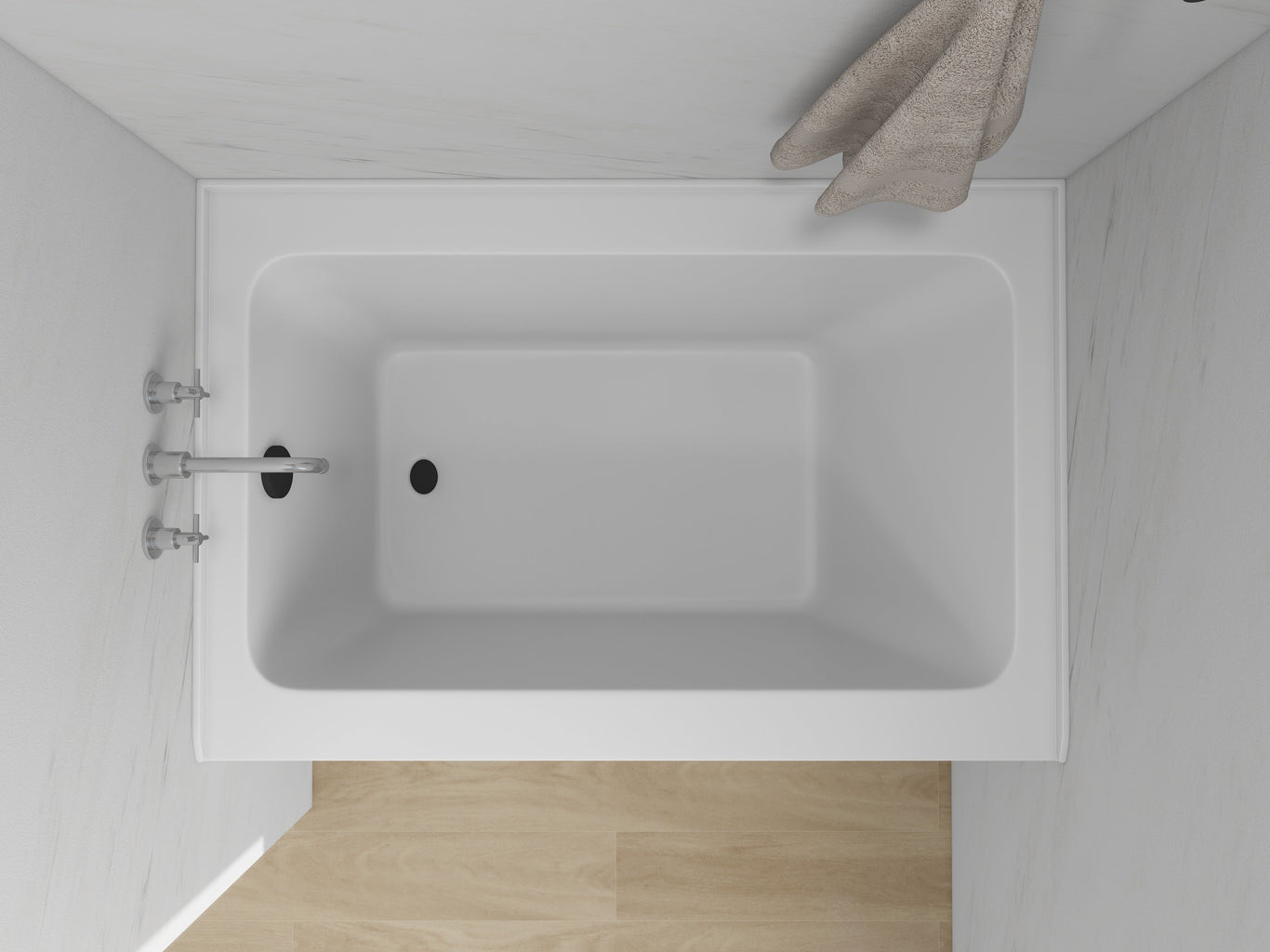White / Matte Black / Left Drain
