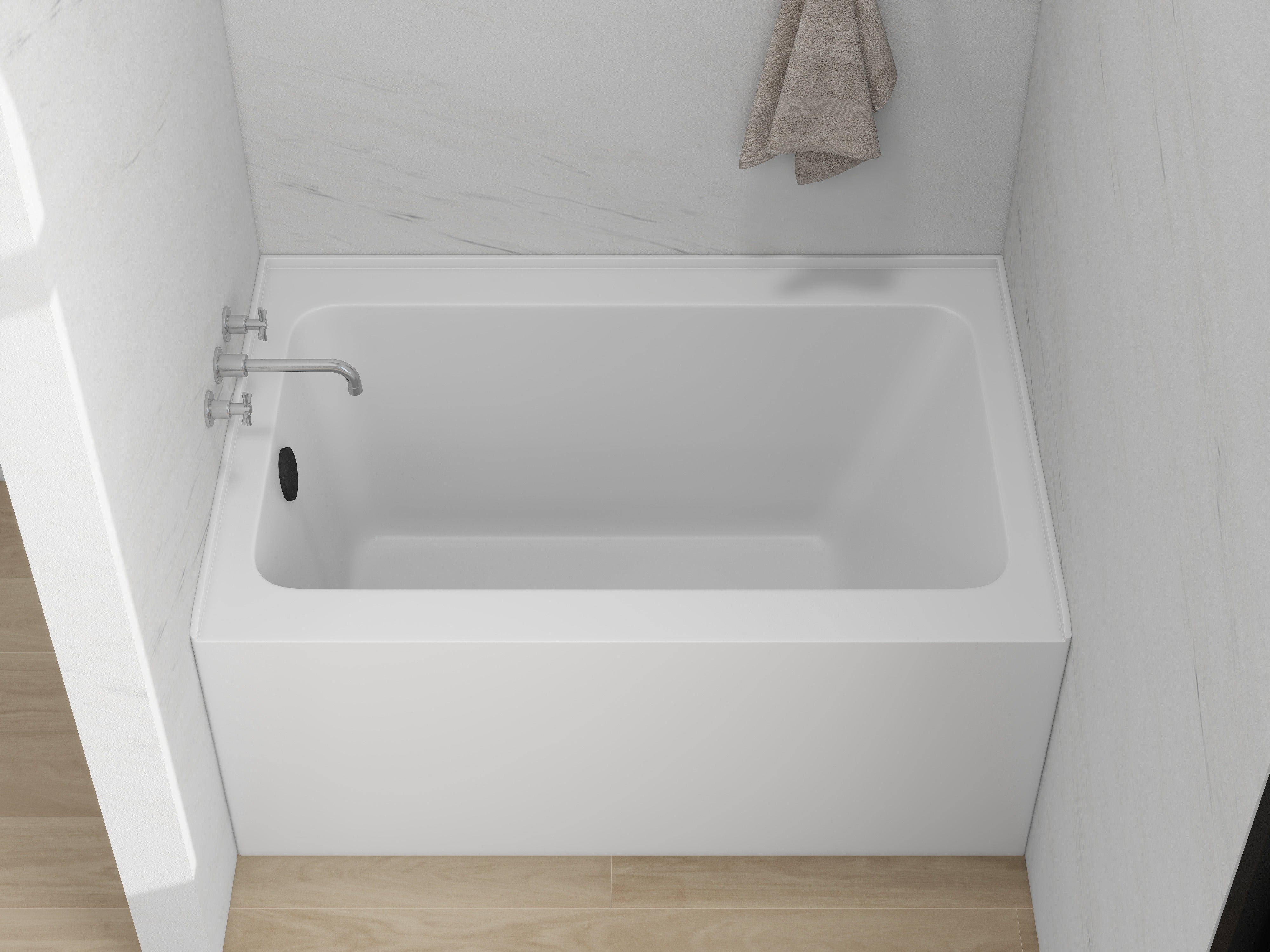 White / Matte Black / Left Drain