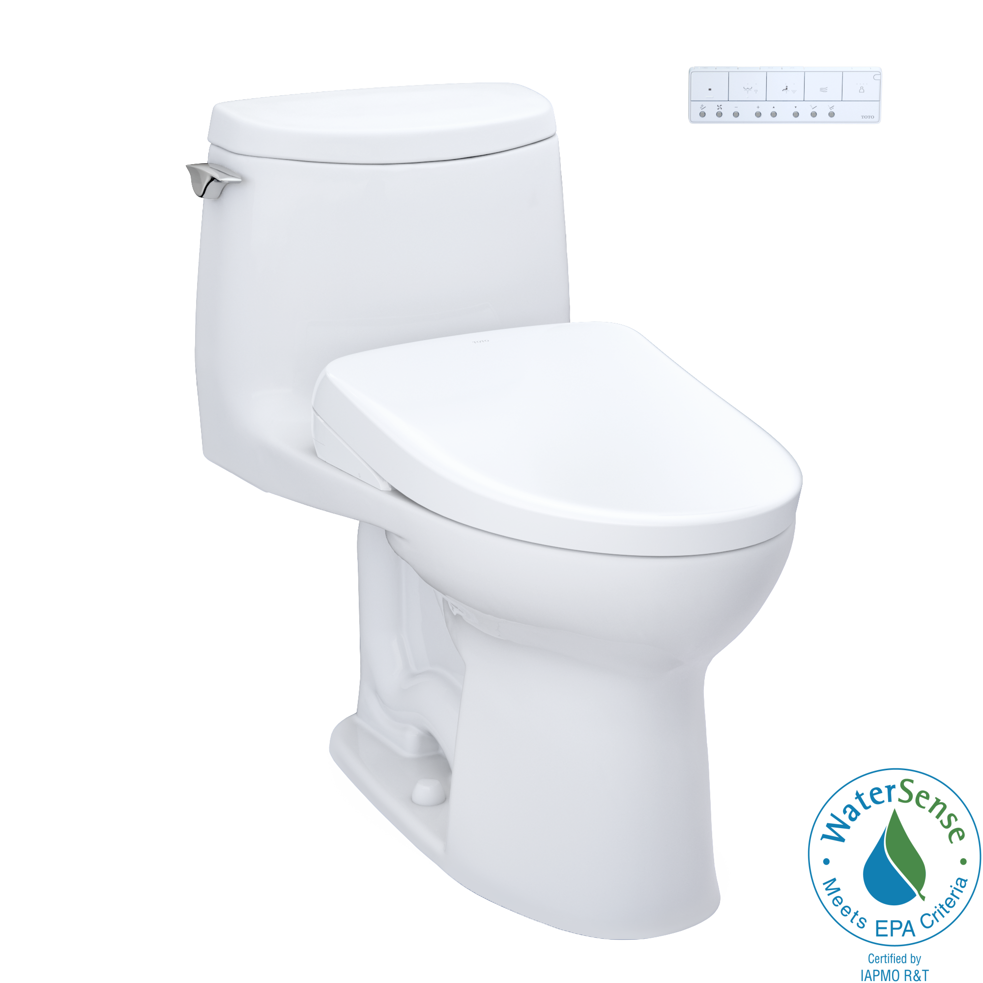 TOTO Washlet+ Ultramax II 1G One Piece Elongated 1.0 GPF Toilet with Auto Flush Washlet+ S7A Contemporary Bidet Seat