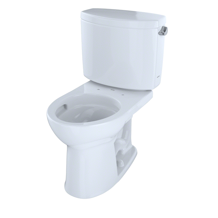 TOTO Drake II Two Piece Round 1.28 GPF Universal Height Toilet with Cefiontect and Right Hand Trip Lever