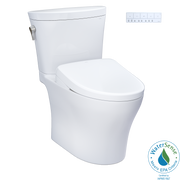 TOTO Washlet+ Aquia IV Arc Two Piece Elongated Dual Flush 1.28 and 0.9 GPF Toilet with S7 Contemporary Bidet Seat