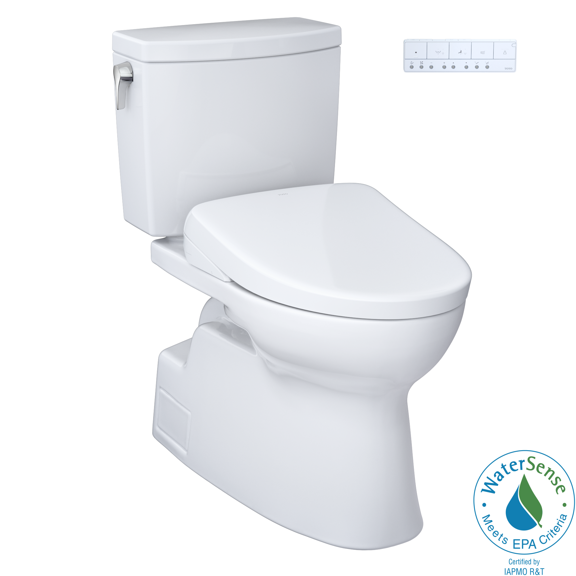 TOTO Washlet+ Vespin II 1G Two Piece Elongated 1.0 GPF Toilet with Auto Flush Washlet+ S7A Contemporary Bidet Seat