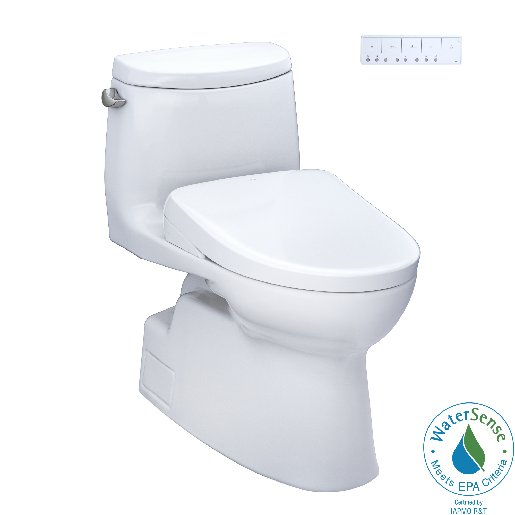 TOTO Washlet+ Carlyle II One Piece Elongated 1.28 GPF Toilet and Washlet+ S7A Contemporary Bidet Seat