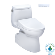 TOTO Washlet+ Carlyle II One Piece Elongated 1.28 GPF Toilet with Auto Flush Washlet+ S7A Contemporary Bidet Seat