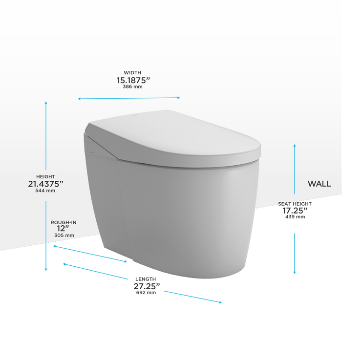 TOTO Neorest As Dual Flush 1.0 Or 0.8 GPF Toilet with Integrated Bidet Seat and Ewater+