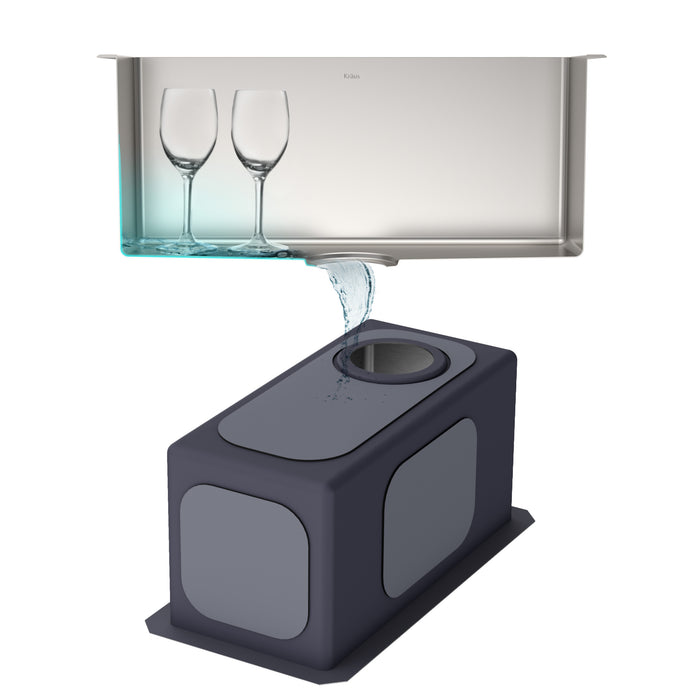 Kraus Standart PRO 10" x 18" Under-Mount Stainless Steel Single Bowl Bar Prep Kitchen Sink
