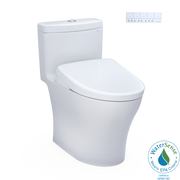 TOTO Washlet+ Aquia IV One Piece Elongated Dual Flush 1.28 and 0.9 GPF Toilet with Auto Flush S7A Contemporary Bidet Seat