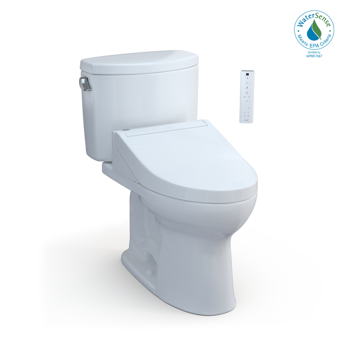 TOTO Washlet+ Drake II Two Piece Elongated 1.28 GPF Toilet and Washlet+ C5 Bidet Seat