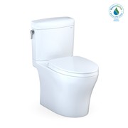 TOTO Aquia IV Cube Two Piece Elongated Dual Flush 1.28 and 0.9 GPF Universal Height Toilet with Cefiontect - Washlet+ Ready