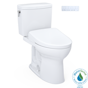 TOTO Washlet+ Drake II 1G Two Piece Elongated 1.0 GPF Toilet with Auto Flush Washlet+ S7 Contemporary Bidet Seat