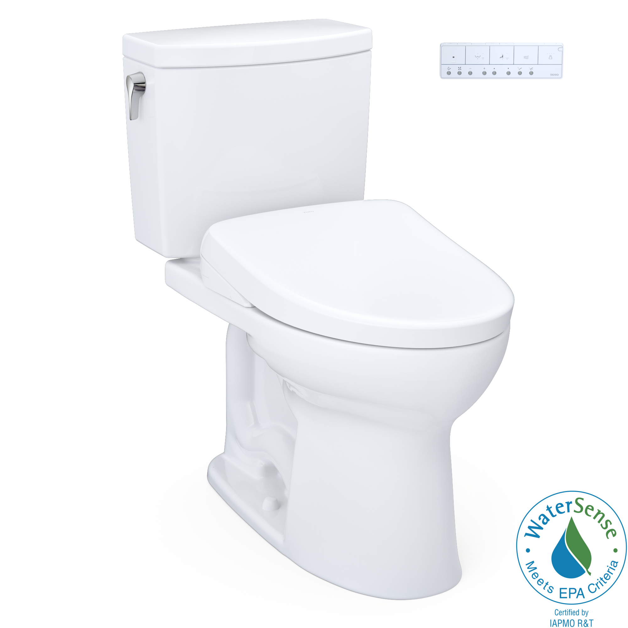 TOTO Washlet+ Drake II 1G Two Piece Elongated 1.0 GPF Toilet with Auto Flush Washlet+ S7A Contemporary Bidet Seat
