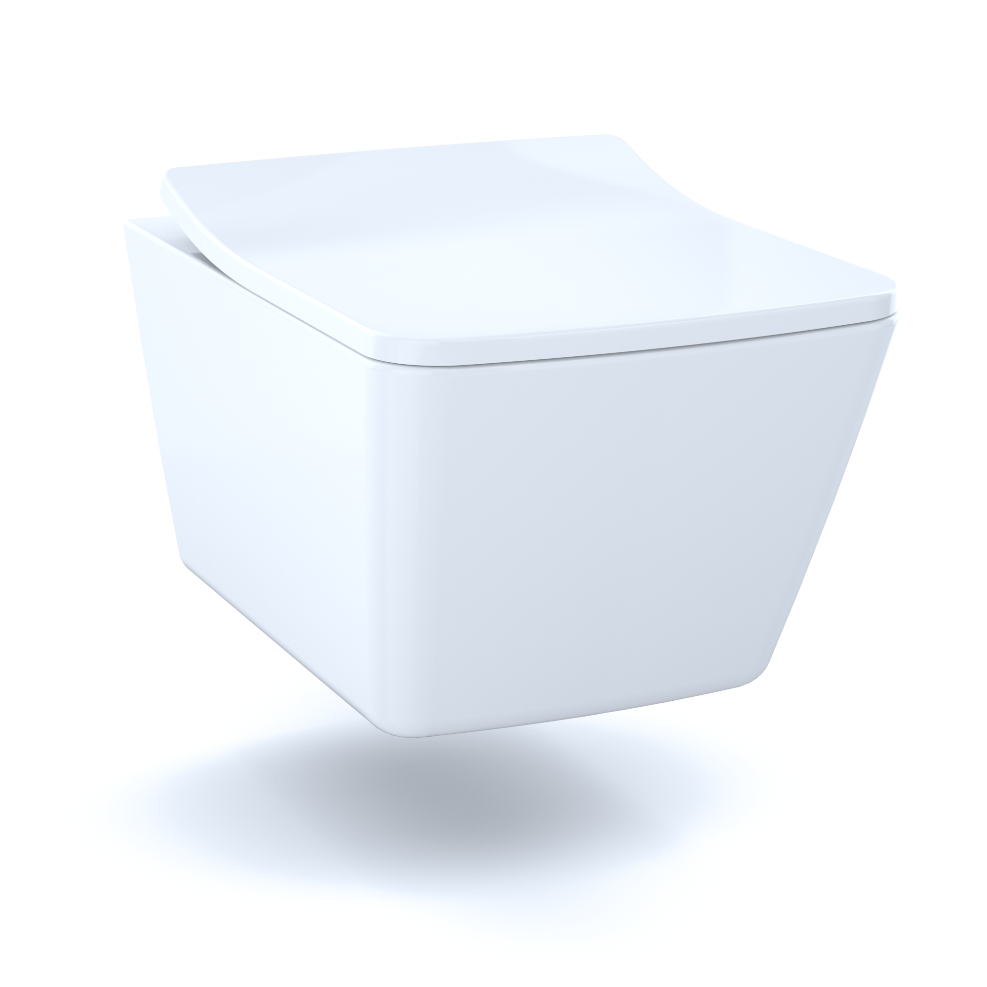 TOTO Sp Wall Hung Contemporary Square Shape Dual Flush 1.28 and 0.9 GPF Toilet with Cefiontect
