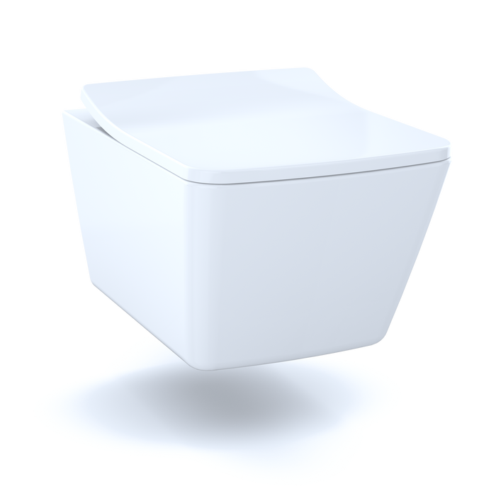 TOTO Sp Wall Hung Contemporary Square Shape Dual Flush 1.28 and 0.9 GPF Toilet with Cefiontect