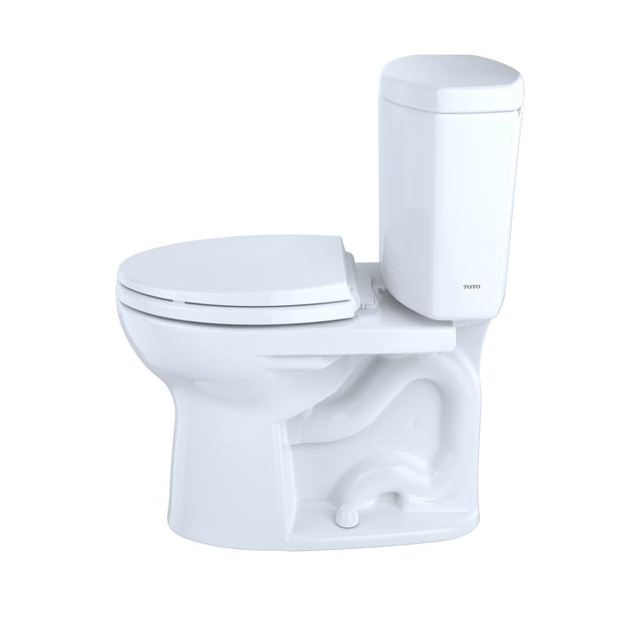 TOTO Drake II Two Piece Round 1.28 GPF Universal Height Toilet with Cefiontect and Right Hand Trip Lever
