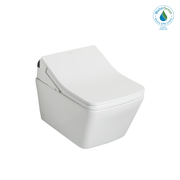 TOTO Washlet+ Sp Wall Hung Square Shape Toilet with Sx Bidet Seat and Duofit In Wall 1.28 and 0.9 GPF Dual Flush Tank System