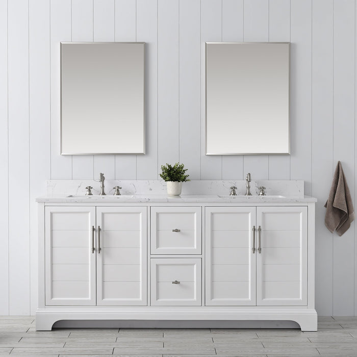 Vanity Art Madison 72" Double Sink 4 Door and 2 Drawer Bathroom Vanity with Top