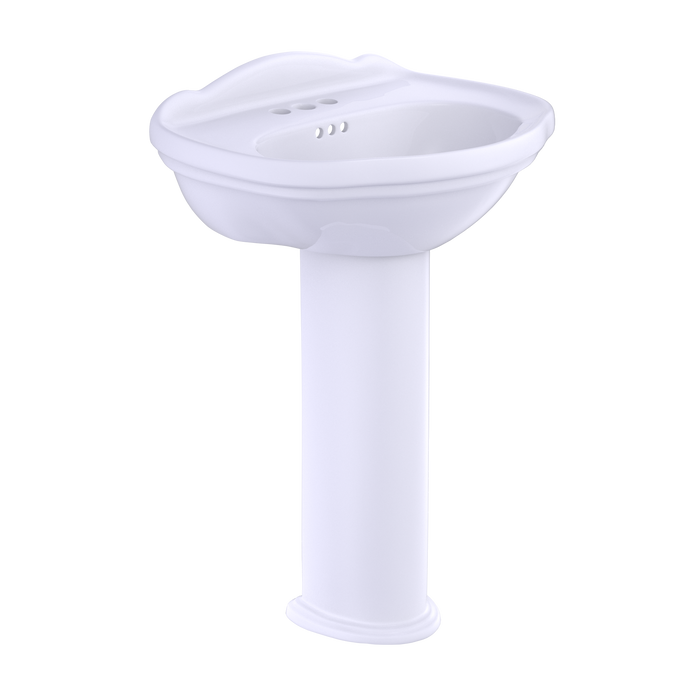 TOTO Whitney Oval Pedestal Bathroom Sink For 4" Center Faucets