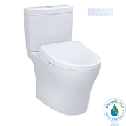 TOTO Washlet+ Aquia IV Two Piece Elongated Dual Flush 1.28 and 0.9 GPF Toilet and with Auto Flush S7A Contemporary Bidet Seat