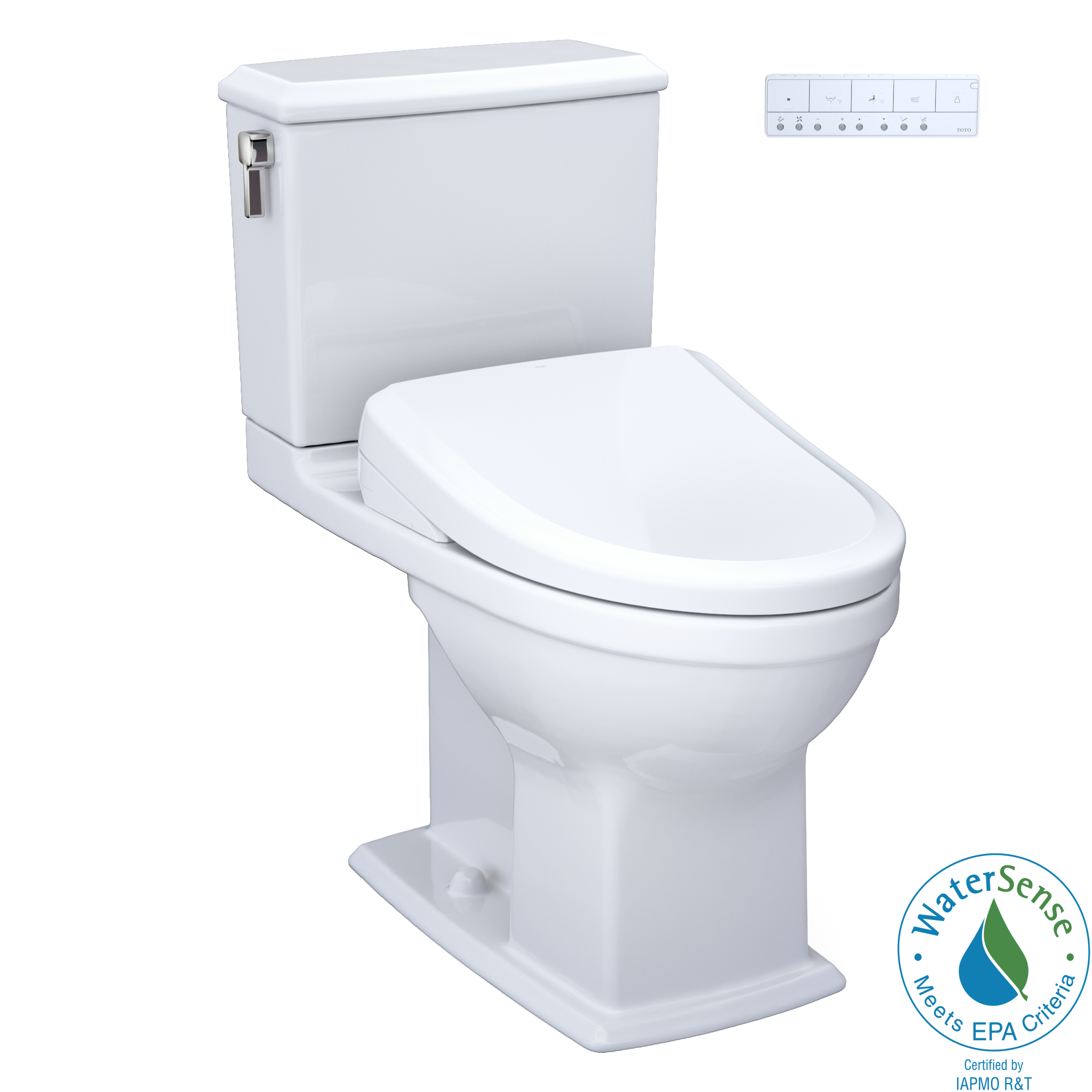 TOTO Washlet+ Connelly Two Piece Elongated Dual Flush 1.28 and 0.9 GPF Toilet and Classic Washlet S7A Classic Bidet Seat
