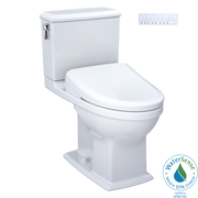 TOTO Washlet+ Connelly Two Piece Elongated Dual Flush 1.28 and 0.9 GPF Toilet and Classic Washlet S7A Classic Bidet Seat