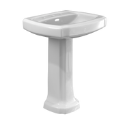 TOTO Guinevere 24 3/8" x 19 7/8" Rectangular Pedestal Bathroom Sink For 8" Center Faucets