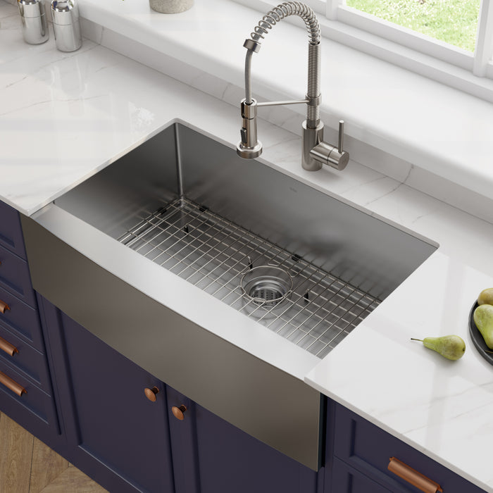 Kraus Standart PRO 30" x 21" 16 Gauge Single Bowl Stainless Steel Farmhouse Kitchen Sink