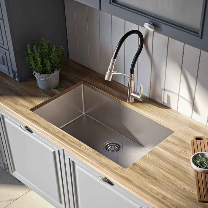 Kraus Standart PRO 28" x 19" Under-Mount Single Bowl Stainless Steel Kitchen Sink