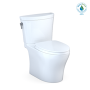 TOTO Aquia IV Arc Two Piece Elongated Dual Flush 1.28 and 0.9 GPF Universal Height Toilet with Cefiontect - Washlet+ Ready