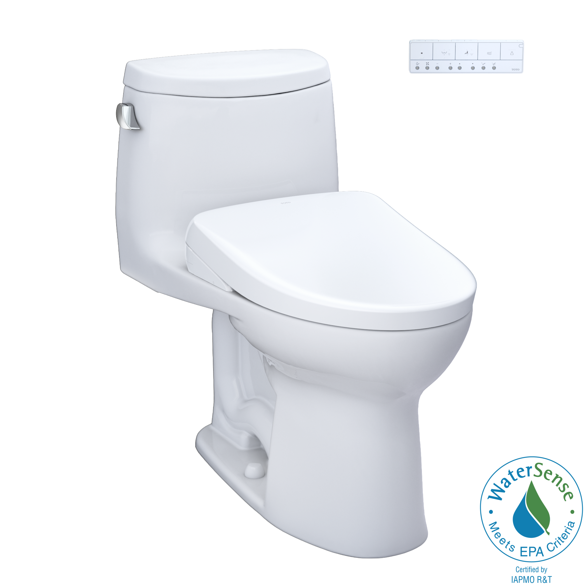 TOTO Washlet+ Ultramax II One Piece Elongated 1.28 GPF Toilet with Auto Flush Washlet+ S7 Contemporary Bidet Seat