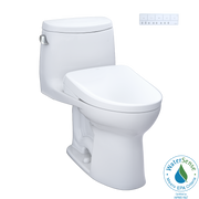 TOTO Washlet+ Ultramax II One Piece Elongated 1.28 GPF Toilet with Auto Flush Washlet+ S7 Contemporary Bidet Seat