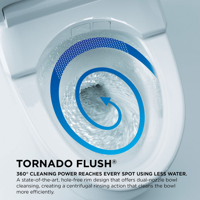TOTO Drake II 1G Two Piece Elongated 1.0 GPF Universal Height Toilet with Cefiontect and Right Hand Trip Lever