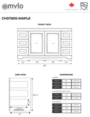 Chester 60" Single Sink Solid-Wood Vanity with Quartz Countertop