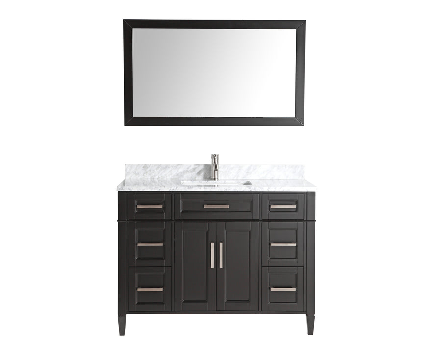Rio 48" Single Sink Bathroom Vanity Set with Sink and Mirror (Carrara Marble Top)