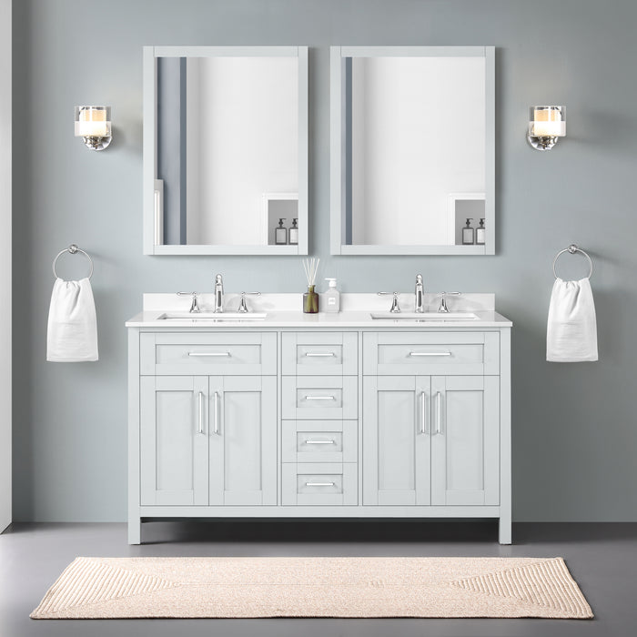 OVE Decors Tahoe 60" Freestanding Double Sink Vanity with Power Bar