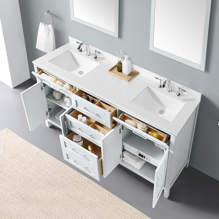 OVE Decors Tahoe 72" Freestanding Double Sink Vanity with Power Bar