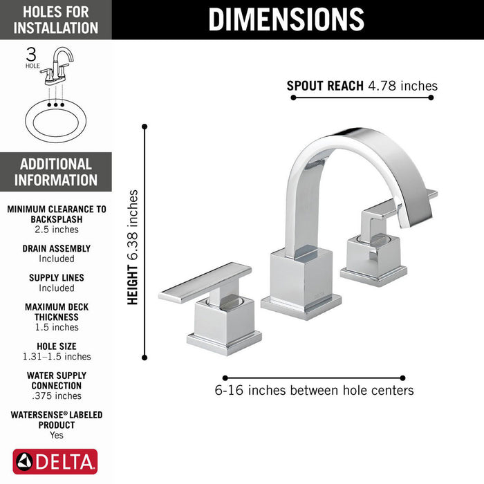 Delta Vero Two Handle Widespread Bathroom Faucet