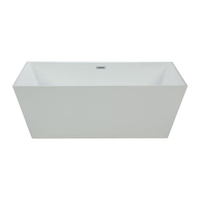 Barillo 60" Matte White Square Freestanding Bathtub
