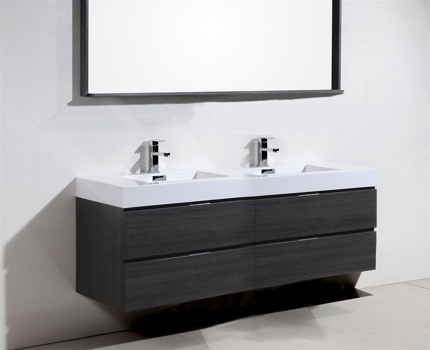 Bliss 80" Double Sink Wall Mount Modern Bathroom Vanity