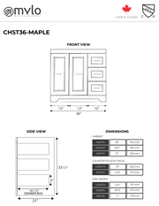 Chester 36" Solid-Wood Vanity with Quartz Countertop