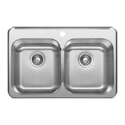 Elroy 32" x 21" Top-Mount Double Bowl Kitchen Sink