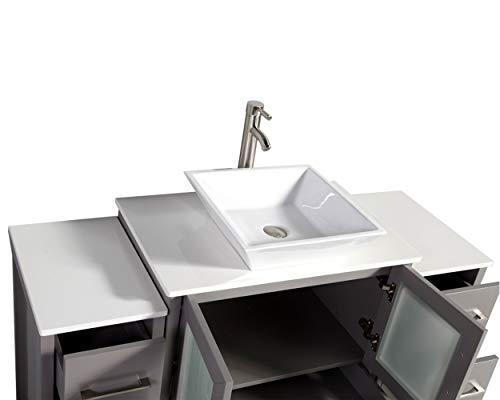 Monaco 84" Double Vessel Sink Bathroom Vanity Set with Sinks and Mirrors - 2 Side Cabinets