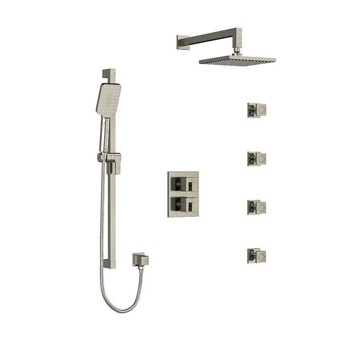 Riobel Kubik  System with Hand Shower Rail, 4 Body Jets and Shower Head