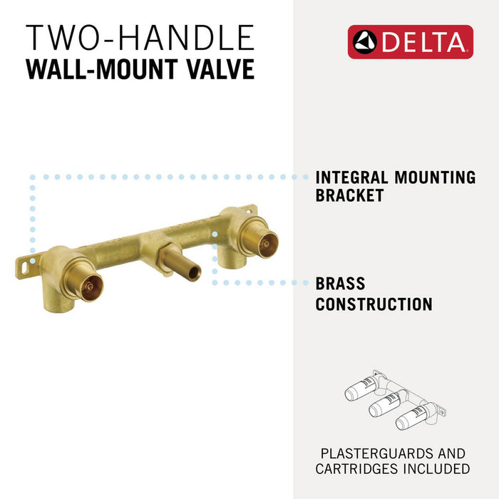 R3500-WL Delta Two Handle Wall Mount Rough-In