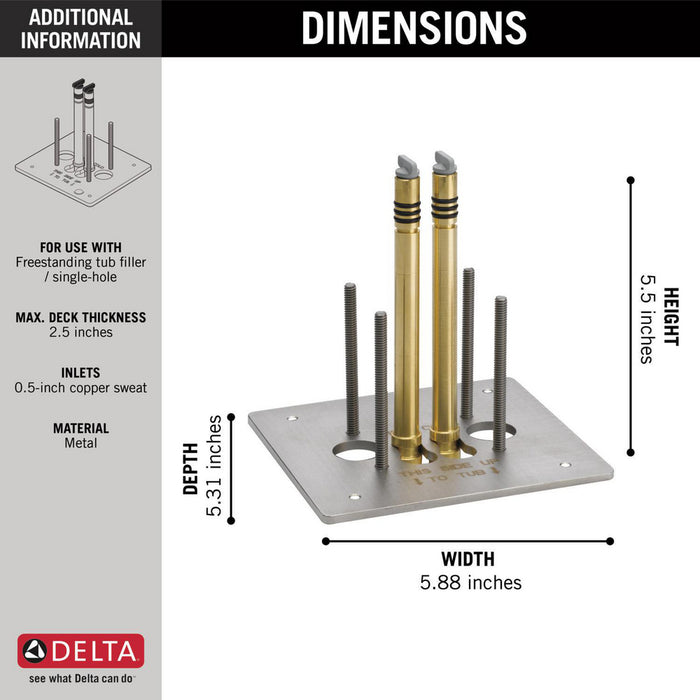 R4700-FL Delta Floor Mount Tub Filler Rough-In