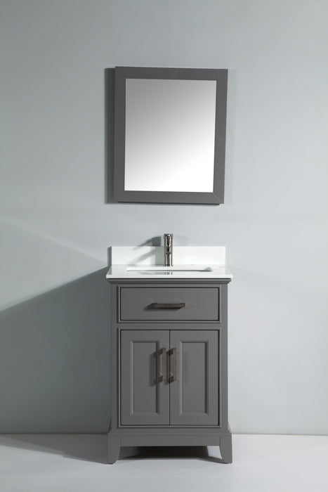 Paris 24" Single Sink Bathroom Vanity Set with Sink and Mirror