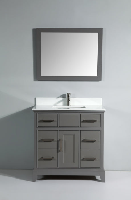 Paris 36" Single Sink Bathroom Vanity Set with Sink and Mirror